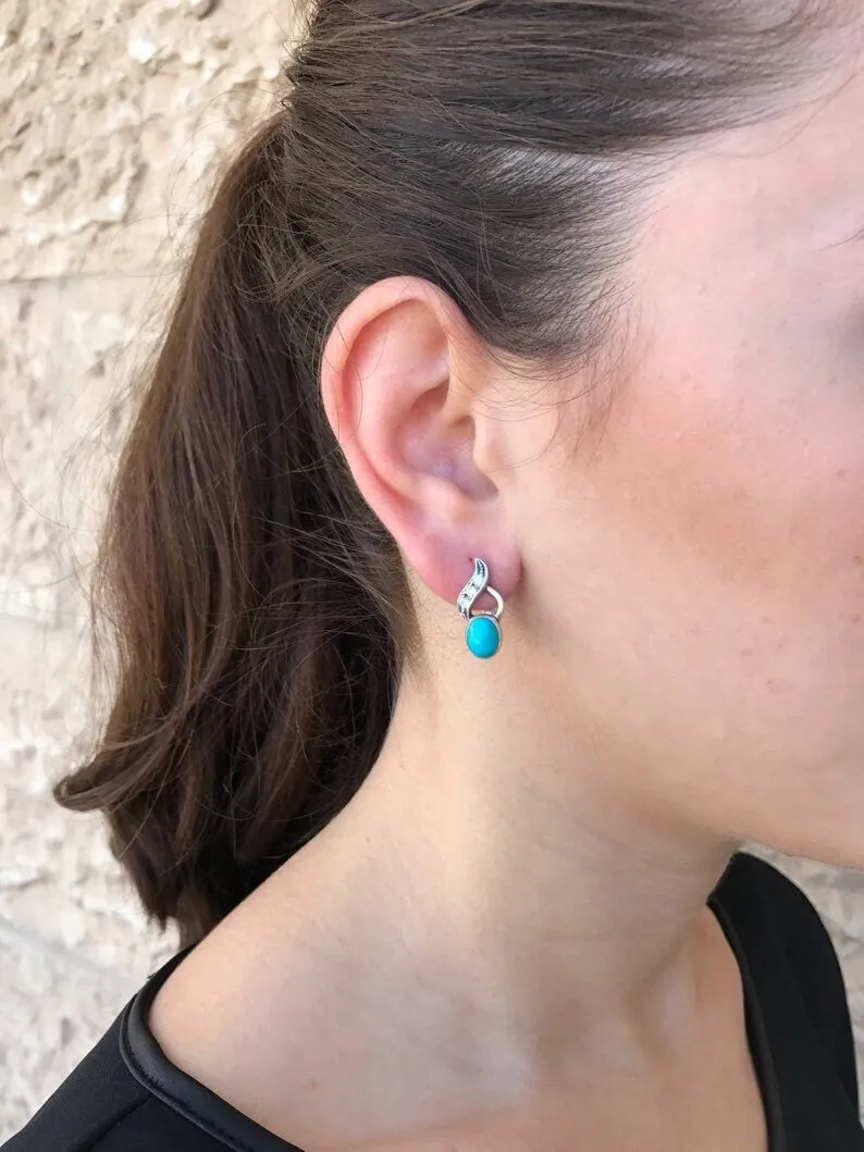 Classy Moonstone Earrings - Natural Rainbow Moonstone - Vintage Drop Earrings