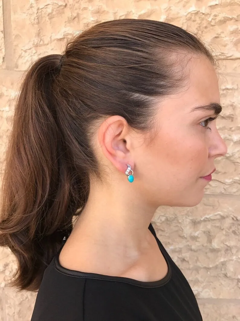 Classy Moonstone Earrings - Natural Rainbow Moonstone - Vintage Drop Earrings