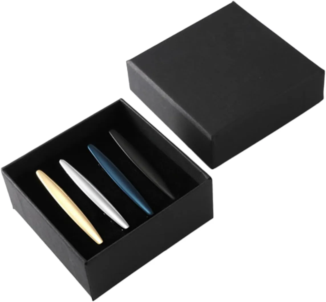 Clip Ties for Men Tie Clips Set 4 Unique Styles for Business and Formal Occasions