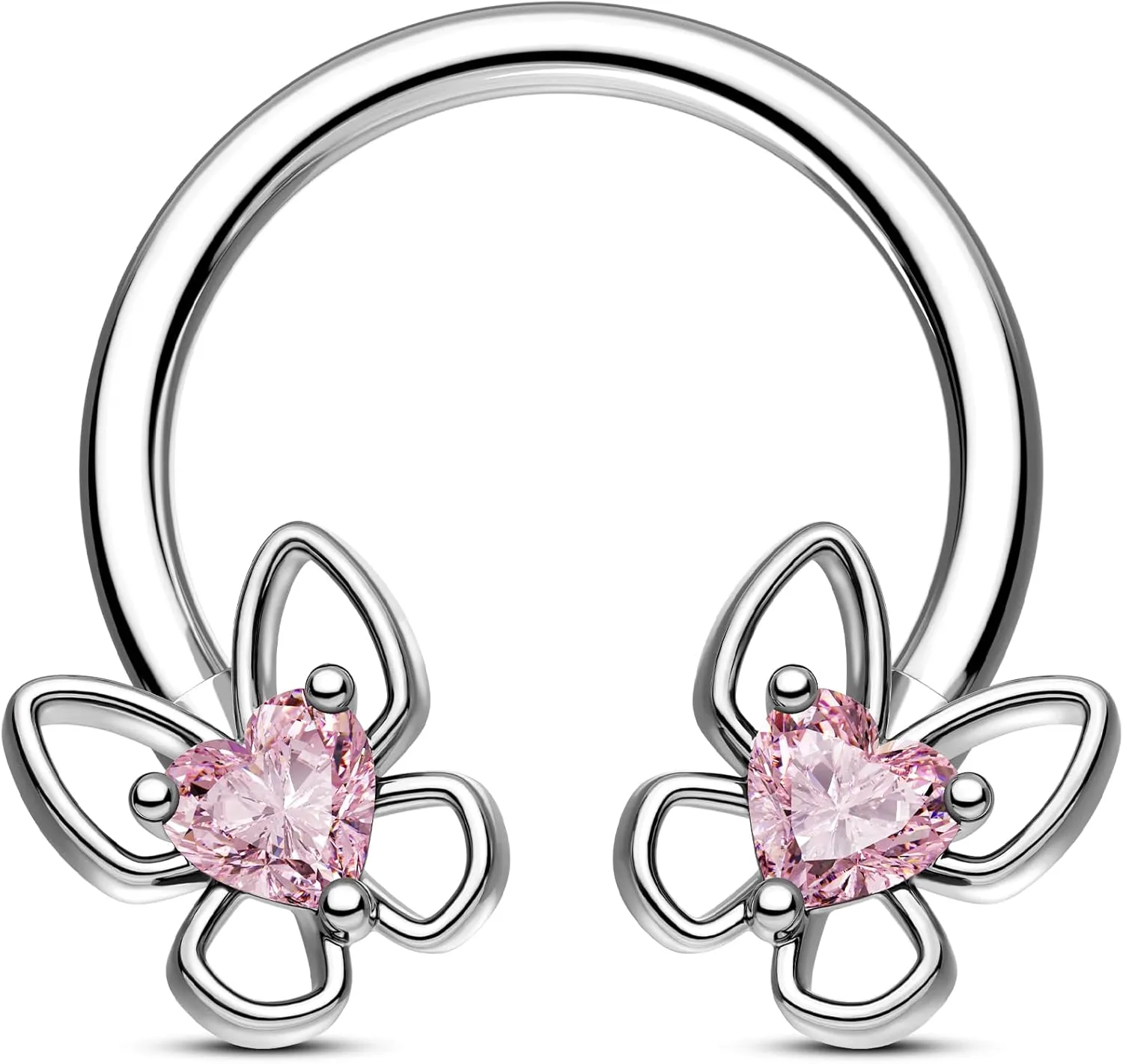 CM Crareesi Mania Butterfly Septum Rings 316L Surgical Steel Pink Septum Piercing Jewelry 16G Septum Nose Rings for Women
