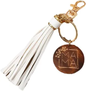 COLORFUL BLING MAMA KeyChain Leather Tassel Bracelet Holder Keyring Unique Bangle Accessory For Mom Mother's Day Gift