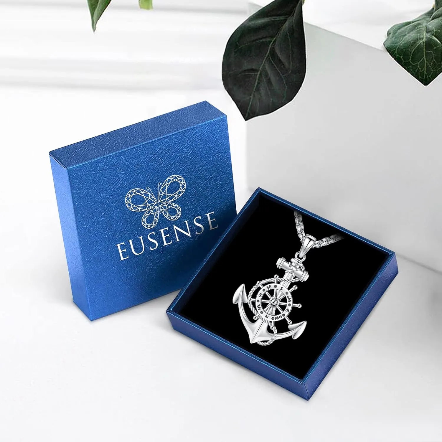 Compass Necklace for Women Men 925 Sterling Silver Pendant Urn Necklaces for Ashes Picture Locket Necklace Anchor Necklace Viking Necklace Crystals CZ Moonstone Abalone Shell Turquoise Compass Jewelry