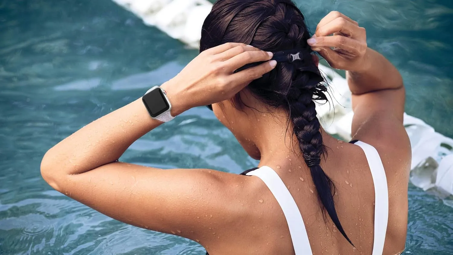 Compatible with Apple Watch Bands 42mm (Series 10) 41mm 38mm 40mm, Shiny Glitter Silicone Soft Slim Small Sport Replacement Strap Compatible for iWatch Series 10 9 8 7 6 5 4 3 2 1 SE Women