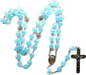 COOLHOOD 10mm Rosary Beads Catholic Prayer Beads Luminous Necklace with Jesus Crucifix Cross Pendant Necklaces Glow in Dark Religious Jewelry
