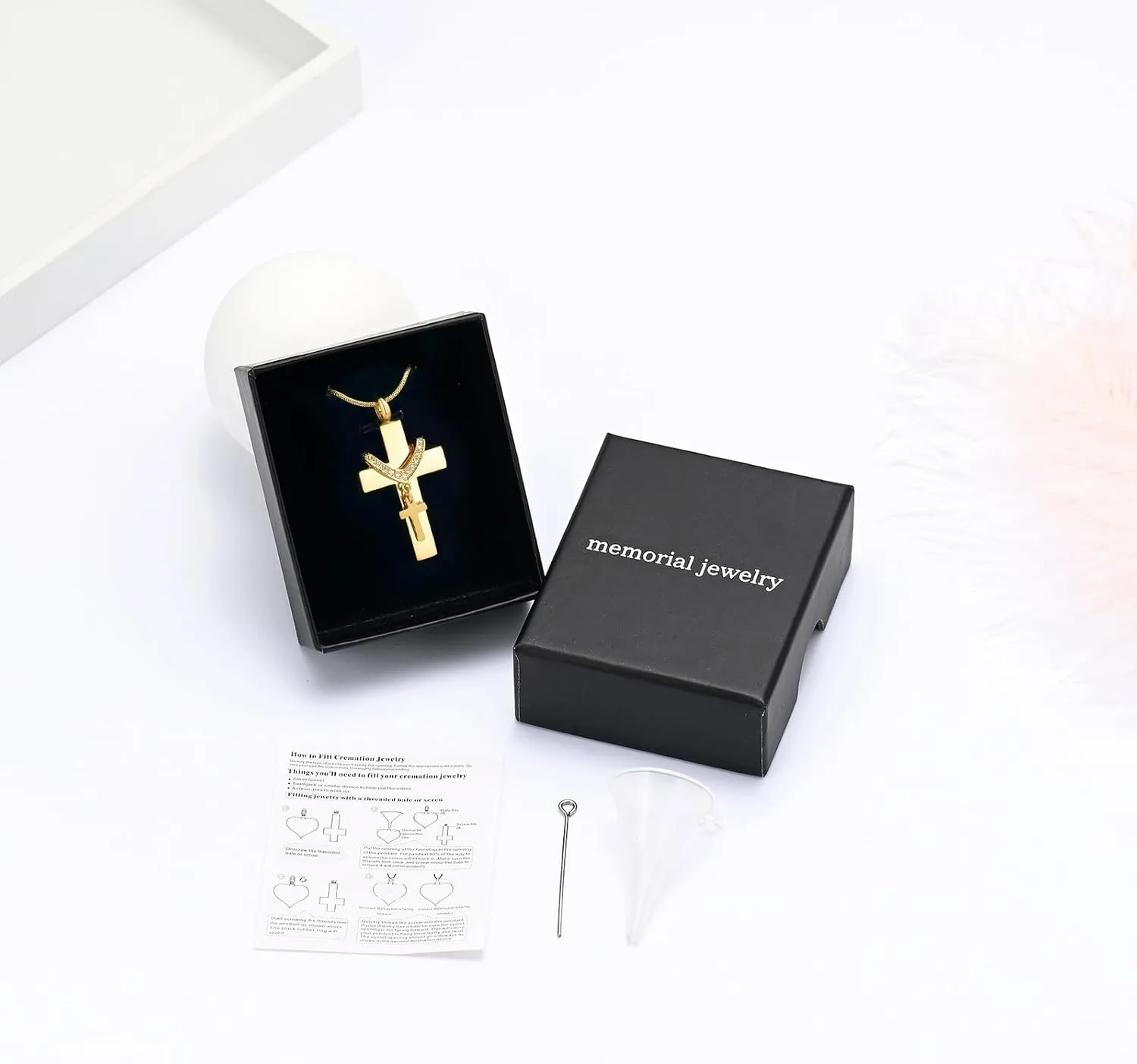 Cremation Jewelry for Ashes Pendant - Cross Urn Necklace with Mini Keepsake Urn Memorial Ash Jewelry