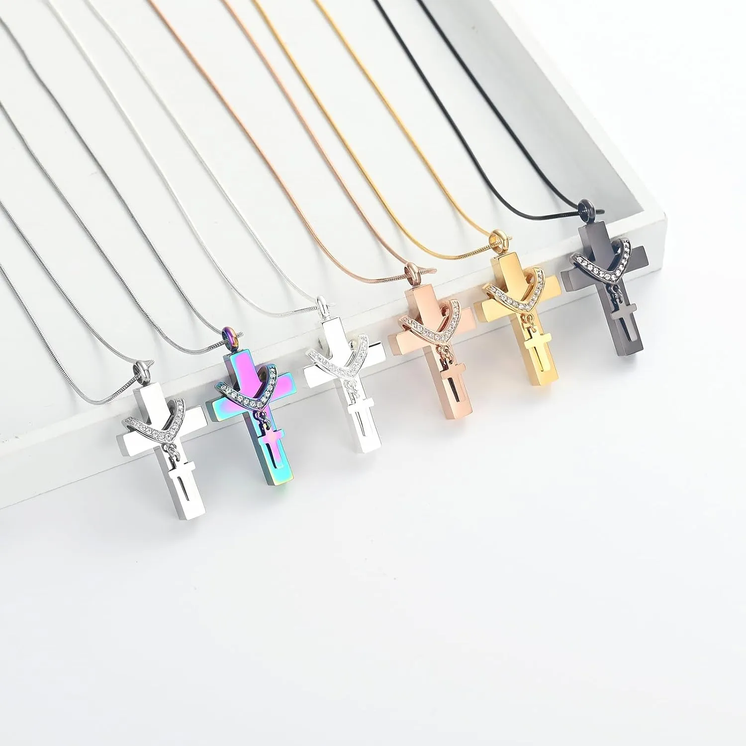 Cremation Jewelry for Ashes Pendant - Cross Urn Necklace with Mini Keepsake Urn Memorial Ash Jewelry