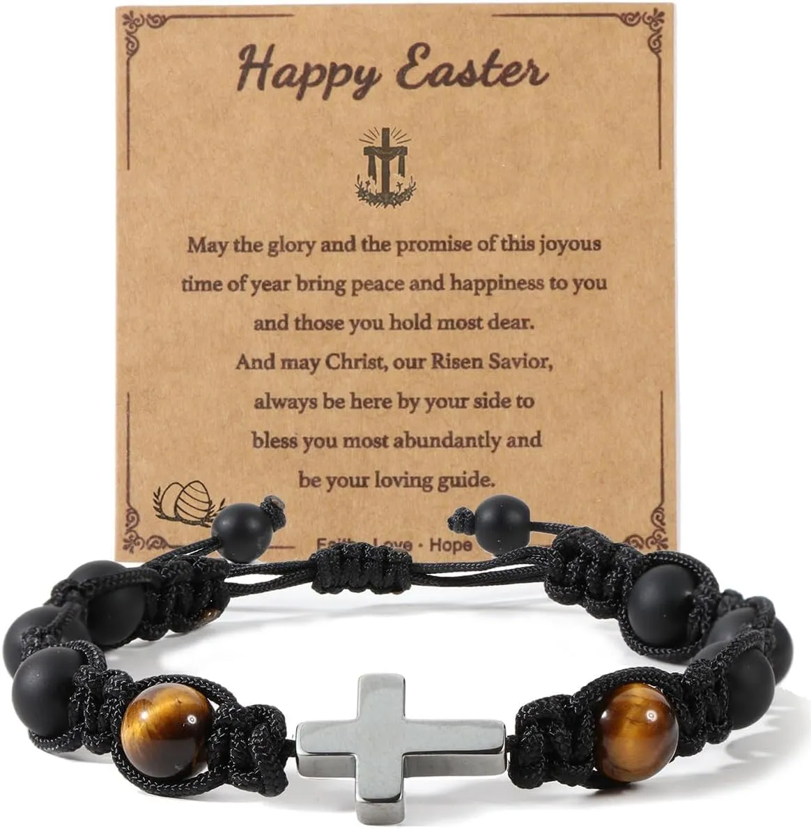 Cross Bracelet Gifts,First Communion Baptism Confirmation Catholic Christian Gifts for Son/Nephew/Teens/Men