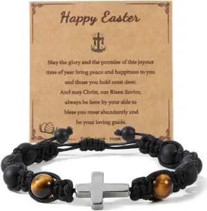Cross Bracelet Gifts,First Communion Baptism Confirmation Catholic Christian Gifts for Son/Nephew/Teens/Men