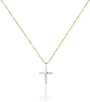 Cross Necklace for Women, Dainty Gold Necklace for Women, Gold Cross Necklaces for Women Trendy, Double Cross Necklace for Women, Charm Necklace with Cross Pendant
