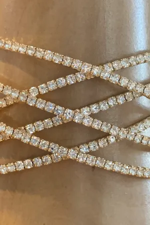 Crystal Avenue Cubic Zirconia Gold Crystal Bracelet