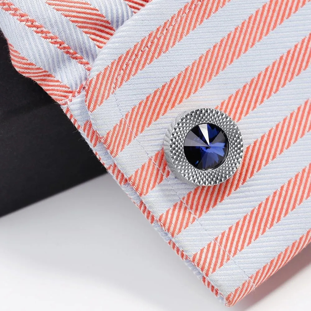 Crystal Cufflinks for Men, Shiny Cuff Links for Suit, in Gift Box, Business Cufflinks Accessories, Valentine's Day Birthday Gift for Groom Husband Dad