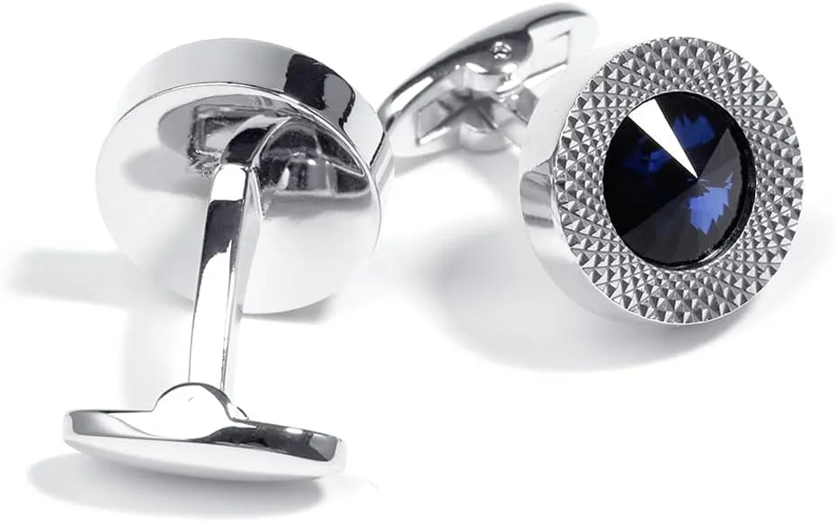 Crystal Cufflinks for Men, Shiny Cuff Links for Suit, in Gift Box, Business Cufflinks Accessories, Valentine's Day Birthday Gift for Groom Husband Dad