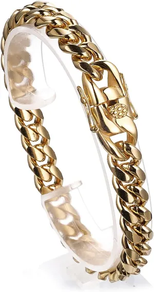 Cuban Link Chain for Men 18K Gold Plated 12mm Stainless Steel Miami Cuban Link Chain 18/20/22/24 Inch Silver Chain Necklace - with Gift Box
