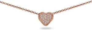 Cubic Zirconia Heart Pave Choker Layering Necklace for Women - Gold