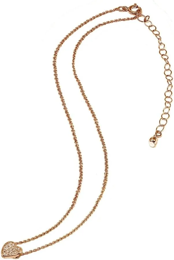 Cubic Zirconia Heart Pave Choker Layering Necklace for Women - Gold