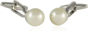 Cuff-Daddy Crystal Rosaline Rose Simulated Pearl Cufflinks with Presentation Gift Box - Perfect for Wedding Travel