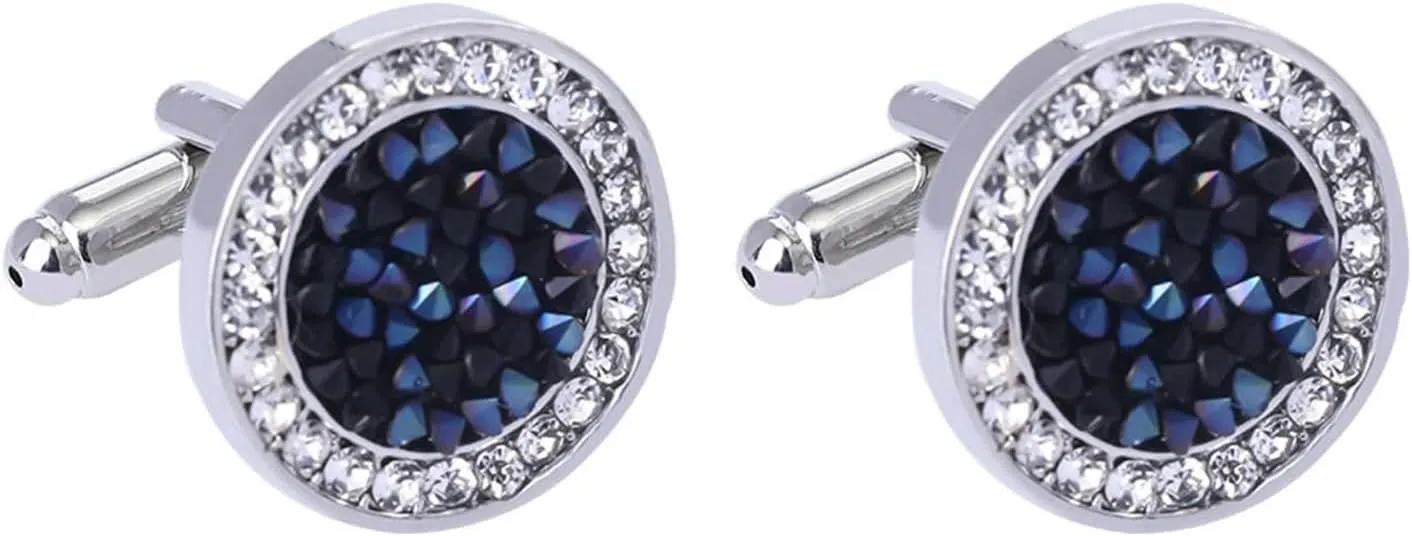 Cufflink Shirts for Men, Cuff Links Unique Square Cubic Zirconia Alloy Jewelry for Tuxedo with Gift Box