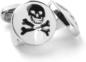 Cufflinks Unique Round Bone and Skull Engraved Cuffs Luxury Shirts Silver Cuff Links for Men