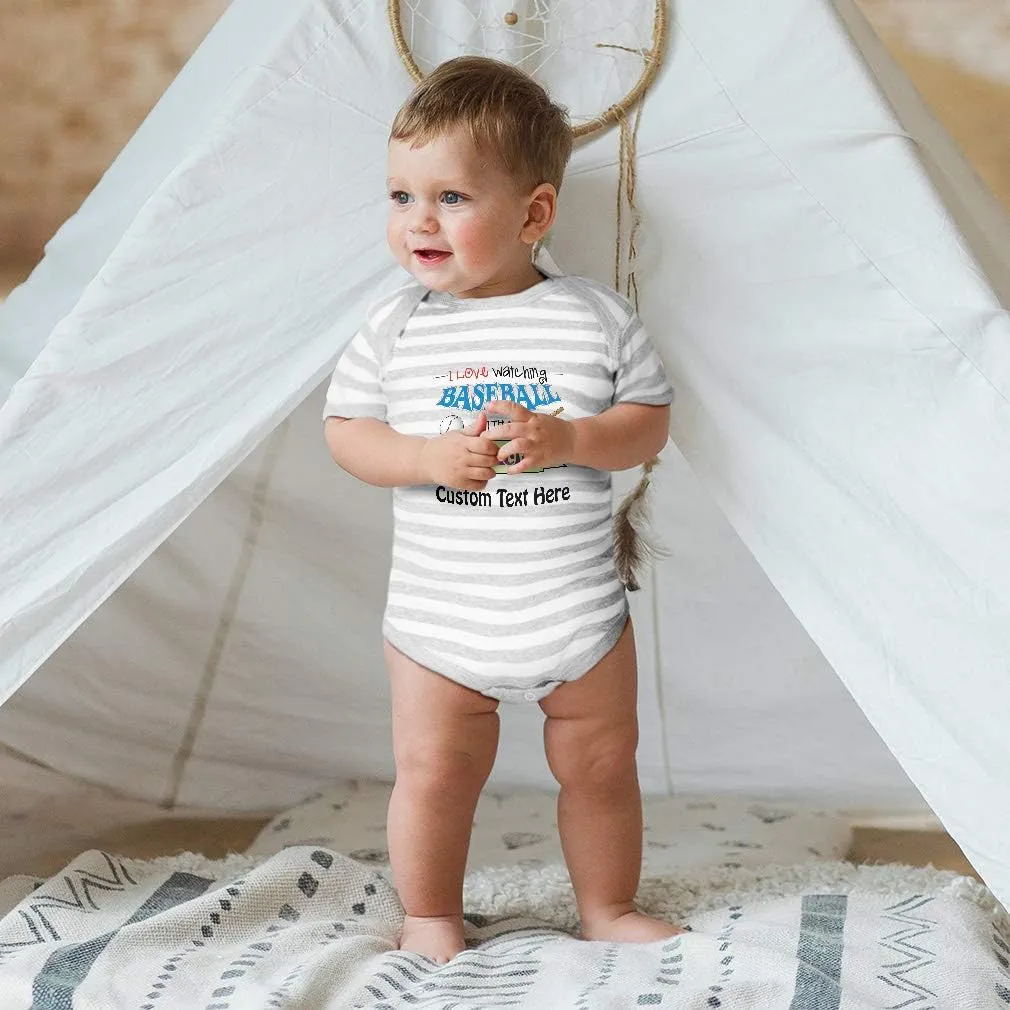 Custom Baby Bodysuit I Love Watching Baseball with My Uncle Boy & Girl Clothes