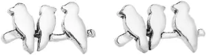 Cute Birds Stud Earrings for Ladies Women Three Birds on Branch Hypoallergenic Elegant Small Fashion Dainty Animal 925 Sterling Silver Post Tiny Jewelry Valentine's Day Gifts Birthday Daughter Sister