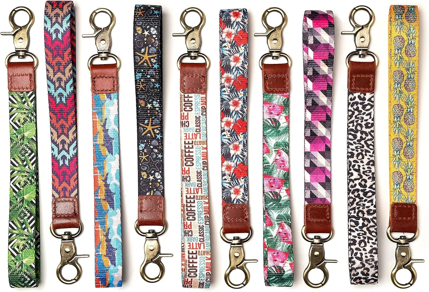 Cute Keychain Wrist Lanyard Key Wristlet Bracelet Leather for Women