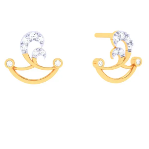 Dainty 14k Gold Studs Earrings From Pc Chandra Jewellers