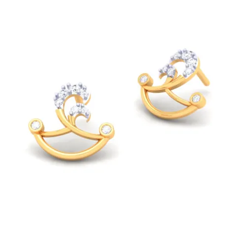 Dainty 14k Gold Studs Earrings From Pc Chandra Jewellers