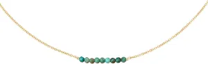 Dainty Birthstone Beaded Bar Necklace,18K Gold Plated Handmade Faceted Turquoise,Lapis,Amazonite,Tiger Eye,Emerald,Ruby,Blue Apatite,Opal Stone Necklaces for Women