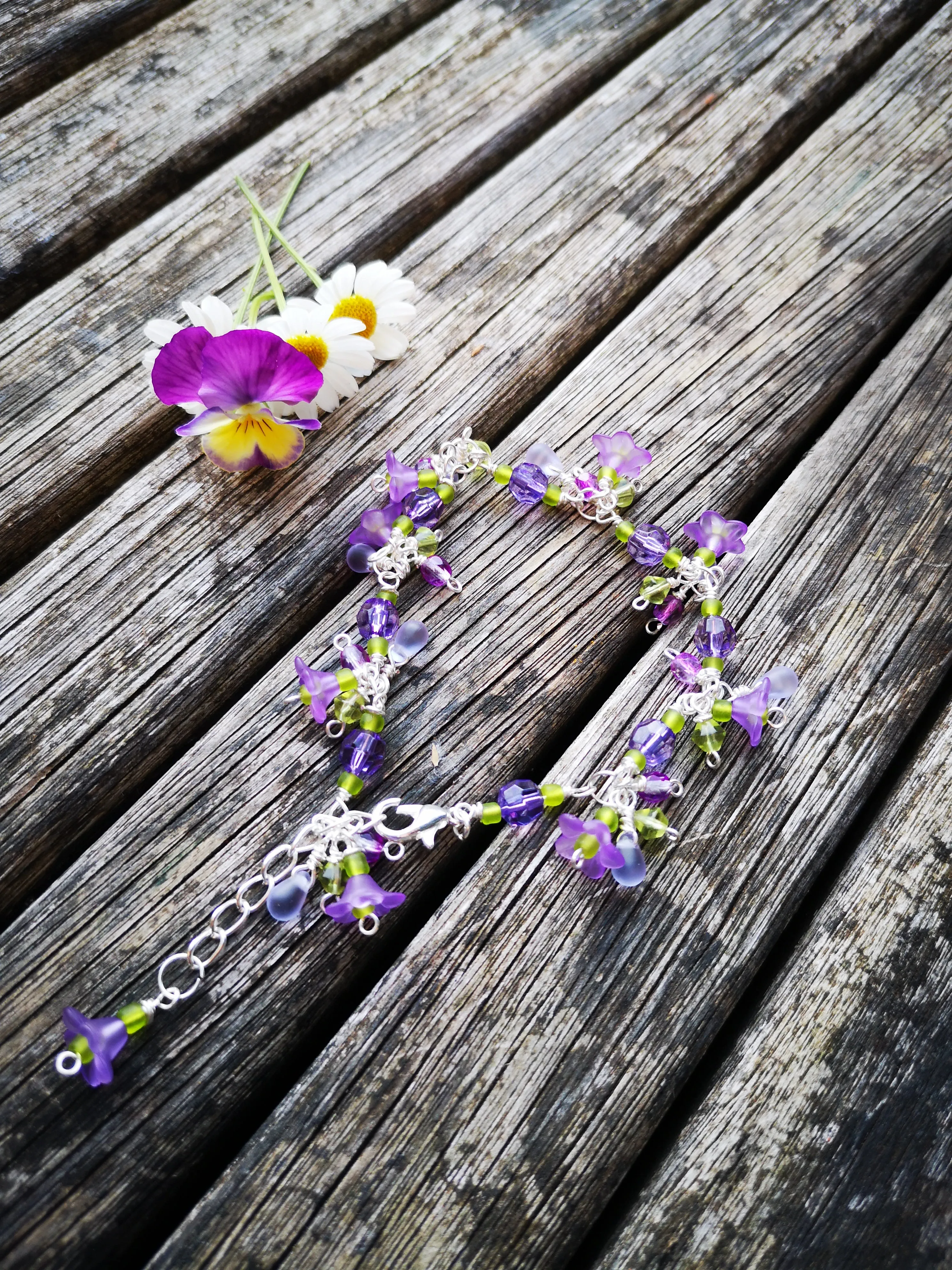 Dainty Flowers bracelet, handmade, delicate, bridesmaid or prom bracelets. you choose