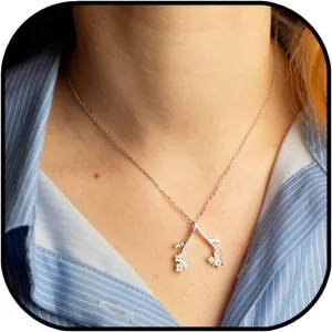 Dainty Ring 14K Gold Plated Necklace Holder Flower Necklace Leaf Engagement Wedding Ring Keeper Wishbone Pendant Necklace For Nurse Doctor Wife Women Gift Jewelry