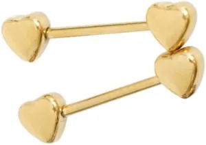 DATOA 14G Stainless Steel Heart Nipple Rings for Women Men Heart Piercing Barbell Tongue Rings Piercing Body Jewelry