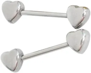 DATOA 14G Stainless Steel Heart Nipple Rings for Women Men Heart Piercing Barbell Tongue Rings Piercing Body Jewelry