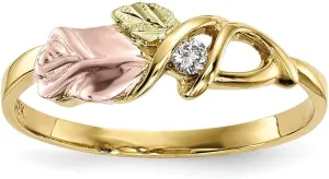 Diamond2Deal 10k Tri Color Gold Black Hills Diamond Anniversary Ring Size 7