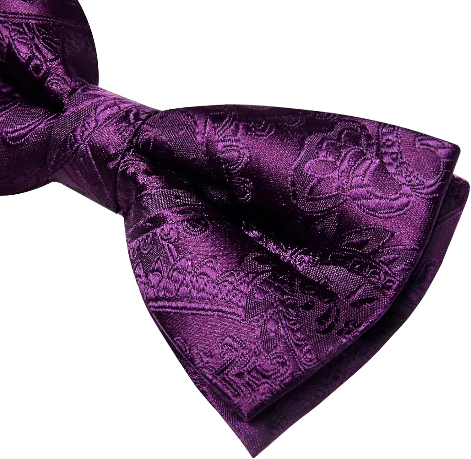 DiBanGu Silk Bow Ties for Men Paisley Pre-tied Bowtie and Pocket Square Cufflinks Lapel Pin Set Wedding Party Formal