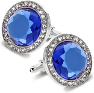 Discus Colored Crystal Bling Cufflinks (CL 11XX) by Classy Cufflinks