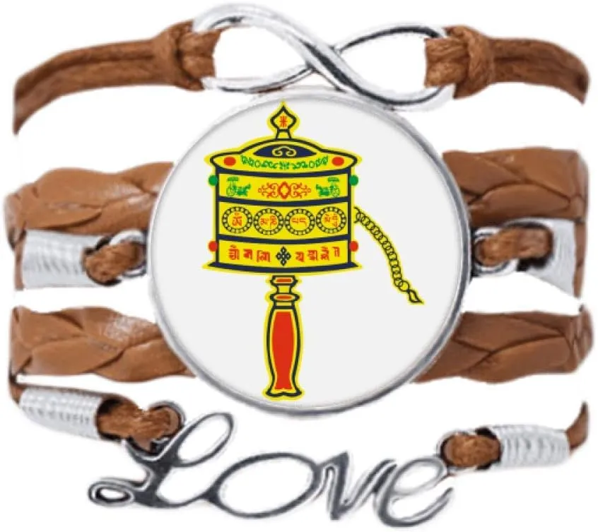 DIYthinker Culture Religion Prayer Wheel Sanskrit Bracelet Love Chain Rope Ornament Wristband Gift