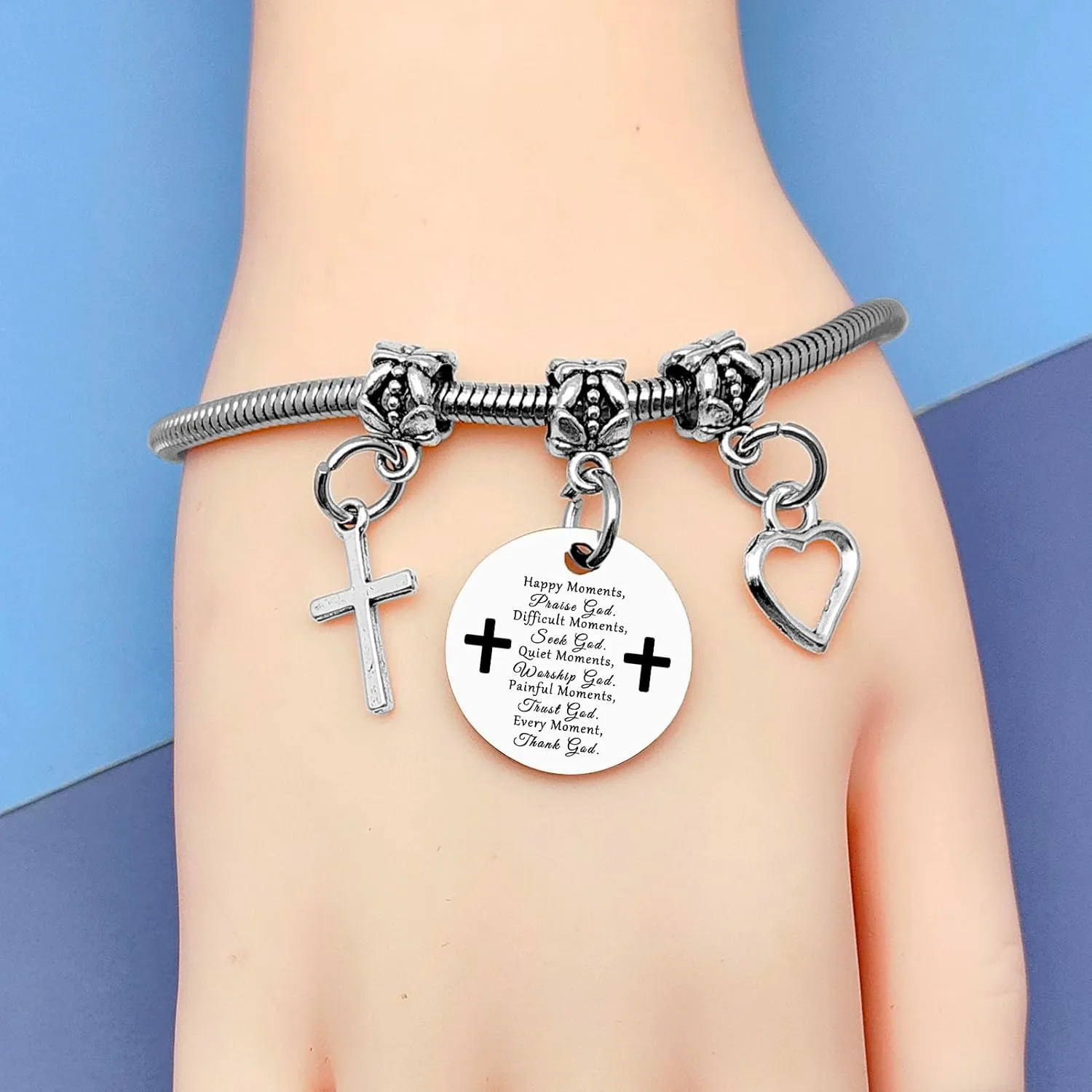 DlaeKua Inspirational Gifts for Women Religious Bracelets Inspirational Christian Gifts Birthday Gifts for Friends First Communion Gifts Baptism Gifts for Goddaughter Religious Gifts Graduation Gifts
