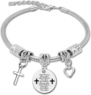 DlaeKua Inspirational Gifts for Women Religious Bracelets Inspirational Christian Gifts Birthday Gifts for Friends First Communion Gifts Baptism Gifts for Goddaughter Religious Gifts Graduation Gifts