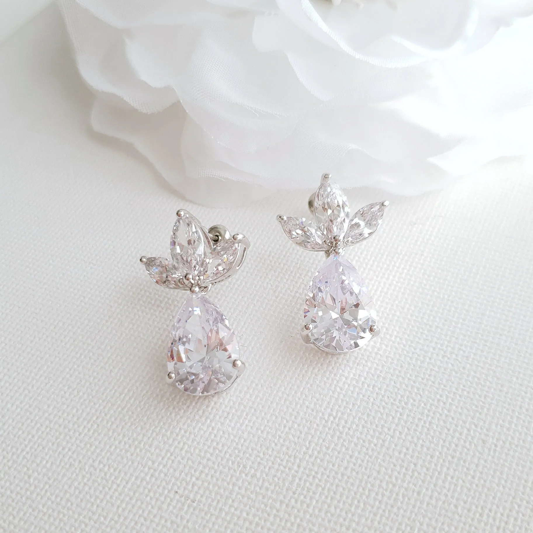 Drop Crystal Earrings-Marissa
