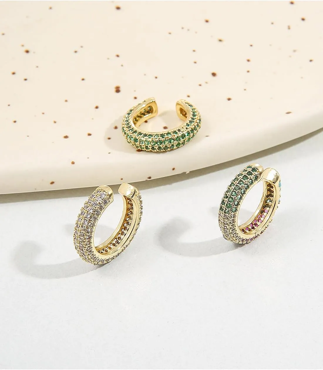 Ear Cuffs for Women - CZ Paved Hoop Conch Cuff Earrings for Men - Sparkle Rhinestones Clip On Wrap Earrings Non Pierced