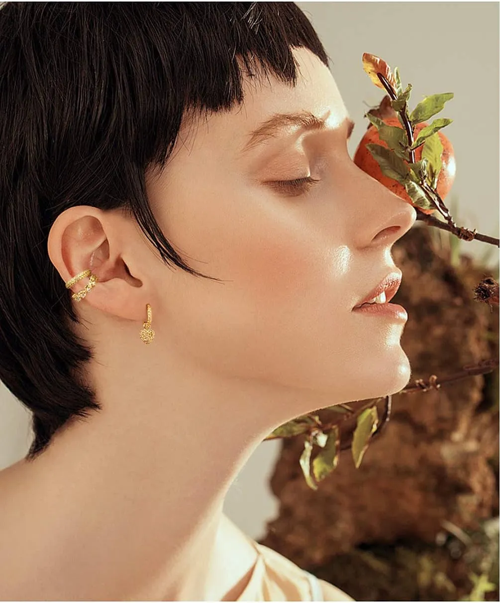 Ear Cuffs for Women - CZ Paved Hoop Conch Cuff Earrings for Men - Sparkle Rhinestones Clip On Wrap Earrings Non Pierced