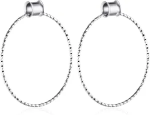 Ear Gauges Earrings, Stainless Steel Gauges for Ears Body Piercing Jewelry Tunnels With Big Hoop Dangle Unique Gifts for Women