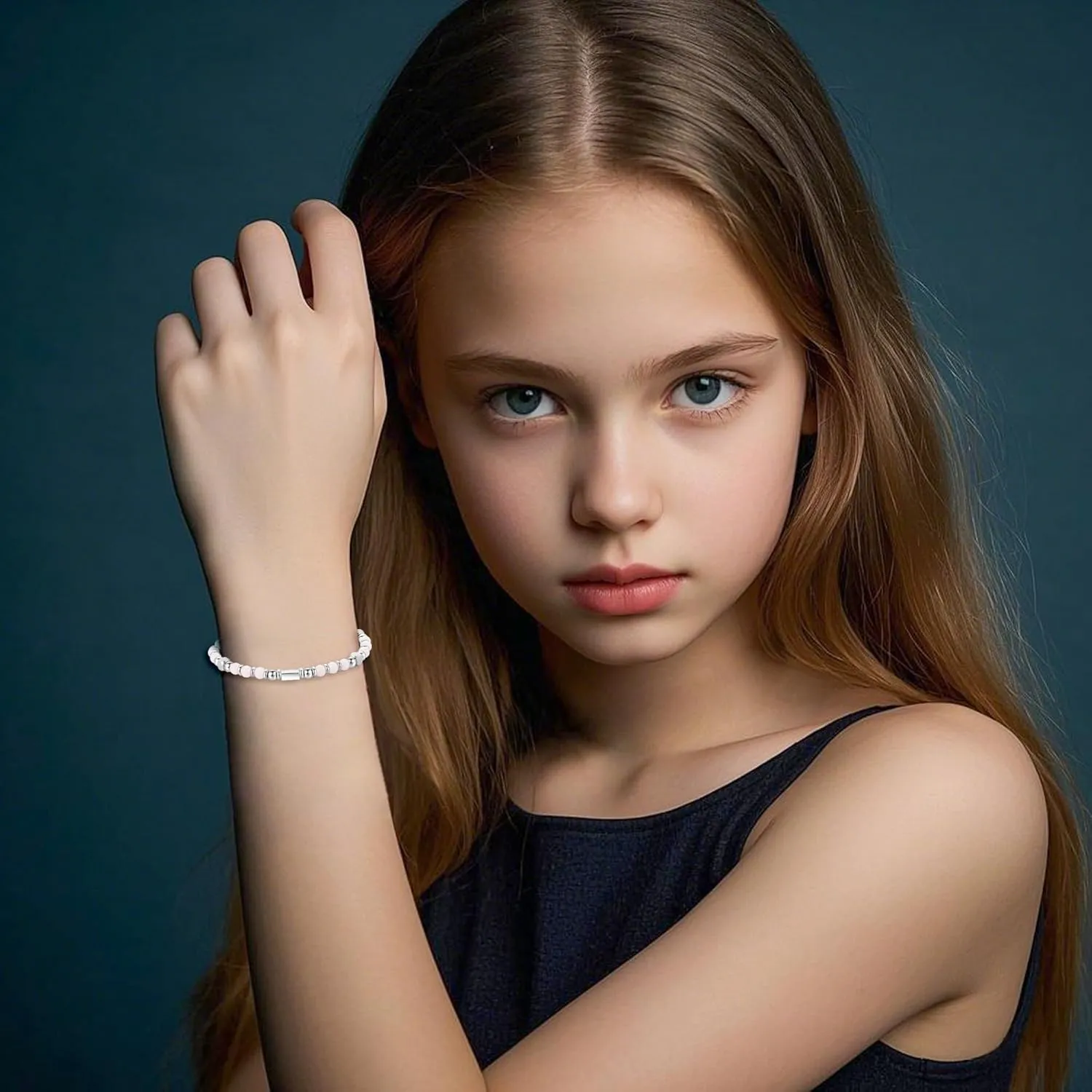 Easter Basket Stuffers for Teens Girls: Cross Bracelet Gift Ideas - Tiny Gemstone Jewelry Beads for Women Kids Daughter Niece Granddaughter - Trendy Cute Beaded Christian Card
