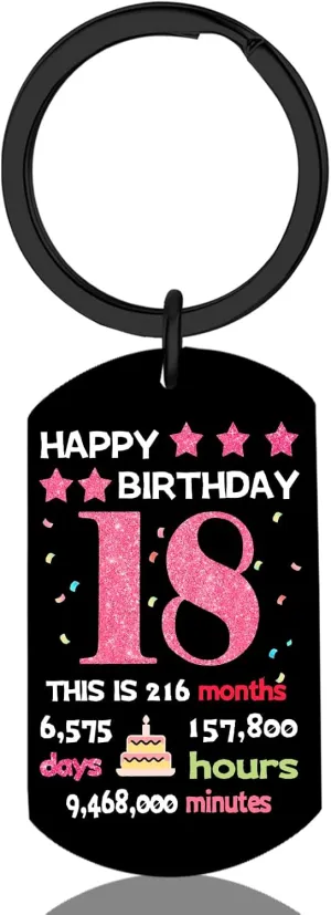 Easter Gifts for Teens Teenage Easter Basket Stuffers for Teen Girls Boys 18th Birthday Keychain Gifts for Girls Boys Happy 18th Birthday Decorations 18 Year Old Gift Ideas