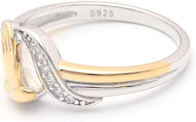 Easter Praying Hands Ring for Women by Ginger Lyne | Lord's Serenity Prayer Ring for Men | Christian Jesus Purity for Her | 14Kt Gold Over Sterling Silver Cubic Zirconia Religious Jewelry