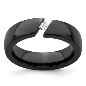 Edward Mirell Black Ti .10ct Diamond 6mm Band