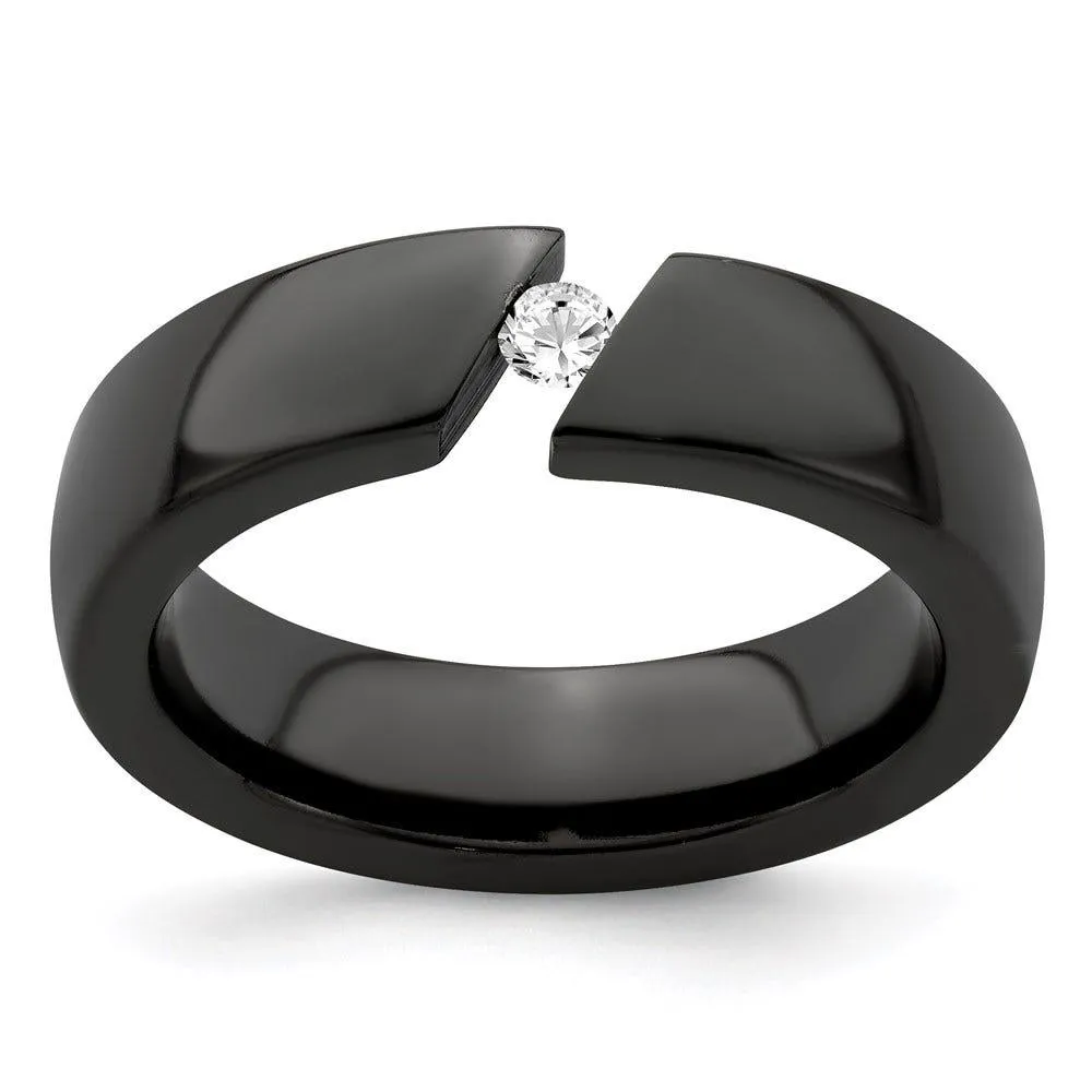 Edward Mirell Black Ti .10ct Diamond 6mm Band