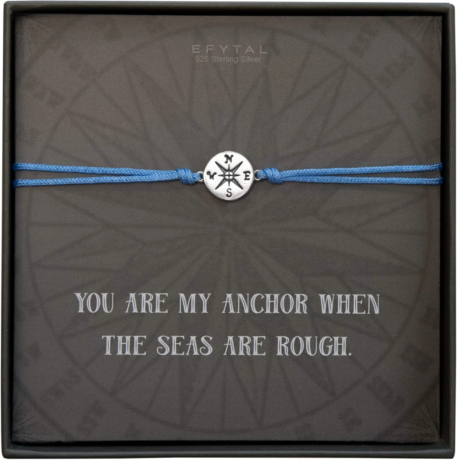 EFYTAL Friendship Bracelet, 925 Sterling Silver Compass Bracelet for Girlfriend or Wife, Teen Charm Bracelets, Gift for Her, Friend Gifts
