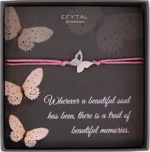 EFYTAL Sympathy Gifts, 925 Sterling Silver Butterfly Bracelet in Remembrance, Condolence Gift for Teens, Teen Charm Bracelets, Memorial