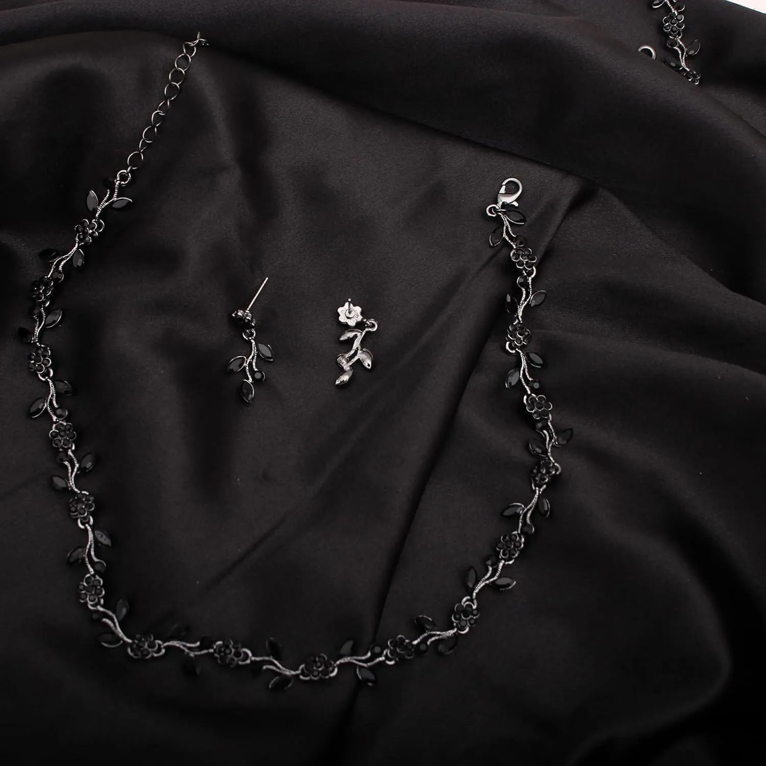 Elegant Bridal Bridesmaid Marquise Austrian Crystal Rhinestone Flower Leaf Choker Necklace Dangle Earrings Tennis Bracelet Jewelry Sets for Party Prom